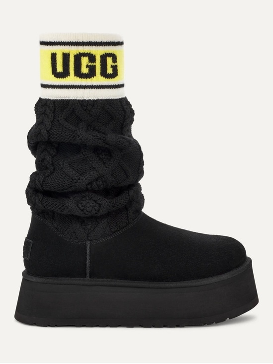 UGG Shoes - UGG Sweater Letter Knit Cuffed Platform Boot